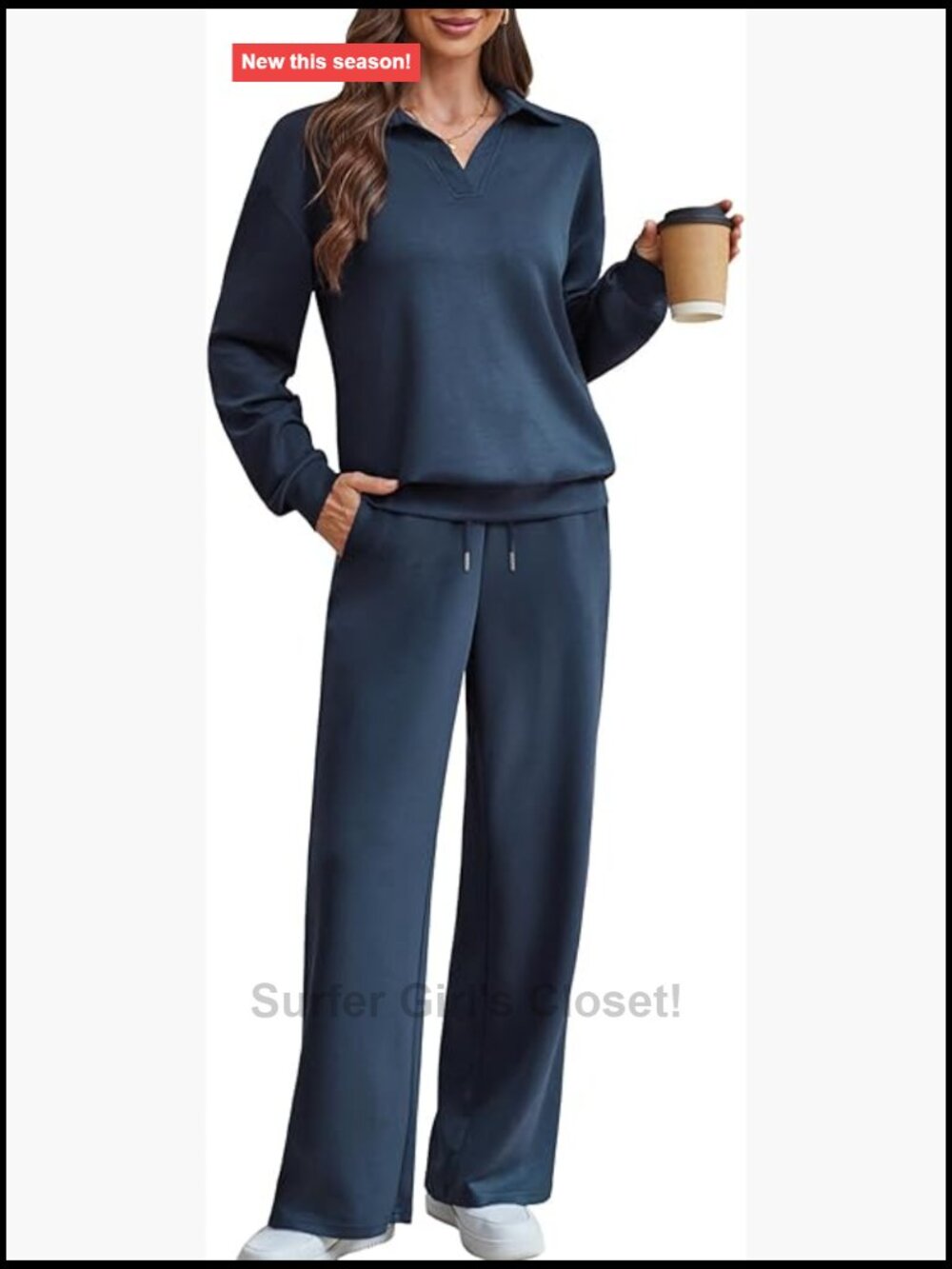 2 Piece Lounge Set: Sweatshirt & Sweatpants Tracksuit Airport Travel Outfit